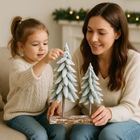 Lean Toys, kompozycja świąteczna, z choinkami, 34-28 cm