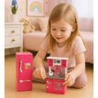 Lean Toys, kuchnia dla lalek z lodówką i piekarnikiem, różowa