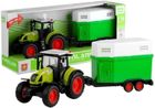 Lean Toys, traktor z przyczepą konną z napędem i dźwiękiem