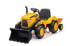 Lean Toys, traktor z przyczepą, pojazd na akumulator, żółty, S617