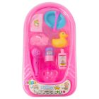 Lean Toys, wanienka akcesoriami do kąpieli dla lalek, różowa