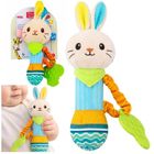 Lean Toys, zajączek, grzechotka pluszowa z gryzakiem