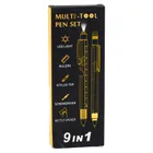 Lean Toys, zestaw długopisów wielofunkcyjnych 9w1, poziomica latarka śrubokręt, żółty czarny, 2 szt.