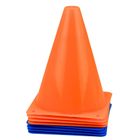 Lean Toys, zestaw pachołków treningowych z piłką, niebiesko-pomarańczowe, 8 szt.