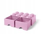 LEGO, Brick 8, pojemnik klocek z dwoma szufladami, różowy