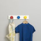 LEGO, wieszaki na listwie, czerwony, niebieski, żółty