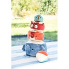 Lilliputiens, piramida sensoryczna z grzechotkami, miękka, zwierzątka, 12m+