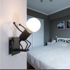Loft, lampa ścienna, kinkiet, pojedyńczy, czarna