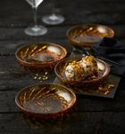 Lyngby Glas, talerze Sorrento, 16 cm, 4 szt., amber