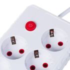 Maclean, listwa zasilająca, 4 gniazda, 3xUSB, 110-240V, AC 50/60HZ, 2.1A, 2500W, biała, 3m, MCE393 W