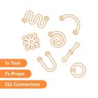 Makedo, Deco-Props, zestaw kreatywnych kształtów dekoracyjnych, Twisties, 18 elementów