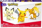 MEGA Pokemon, Pikachu, Trio Ewolucja 3-pak, Pokemony do zbudowania, zestaw klocków, 621 elementów