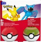 MEGA Pokemon, Pokeball Pikachu i Zubat, 2 figurki, klocki, 40 elementów