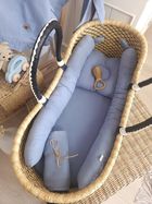 MimiNu, Duo, zestaw do gondoli, kosza Mojżesza, muślin, jeans