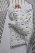 MimiNu, prześcieradło frotte z gumką, ciemnoniebieskie, 70-140 cm