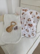 MimiNu, śliniak na ramię, termofrotte, muślin, śmietanka, 45-23 cm