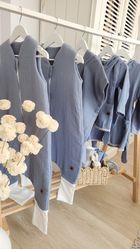 MimiNu, śpiworek z nogawkami, muślin, jeans, letni, TOG 0.5, rozmiar S, 1-2.5 l