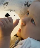 Miś, lampka silikonowa z pilotem, duża, biała