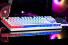 Modecom, Volcano Lanparty, Pudding Edition, klawiatura mechaniczna, biała RGB, niebieski przełącznik