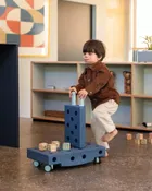 Modu, Explorer Set, kreatywne klocki rozwijające motorykę dużą, z funkcją jeździka, niebieski