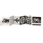 Mudpuppy, dwustronna kontrastowa książeczka harmonijka, pojazdy