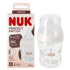 Nuk, Perfect Match, butelka, silikonowy smoczek, rozmiar S-M, tęcza, 150 ml