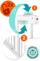 Nukido, barierka, bramka zabezpieczająca, biała, 75-105 cm