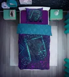 Nuty, Fluo, 2-częściowy komplet pościeli bawełnianej, świecąca w ciemności, 140-200 cm