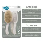 Nuvita, zestaw na ciemieniuchę: szczotka i grzebień, naturalne włosie, sage green