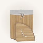 Nuxio, Arco, narożny kosz na pranie, bambus, 60l