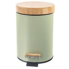 Orion, Greenish, kosz na śmieci, metalowy, z pedałem, zielony, 5l