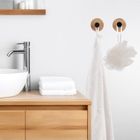 Orion, haczyk, wieszak samoprzylepny, drewniany, metalowy, czarny, 5 cm, 2 szt.