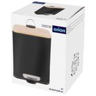 Orion, kosz na śmieci z pedałem, stalowy, czarny, wąski, 5l