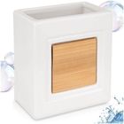 Orion, kubek łazienkowy, dolomitowy, bambusowy, biały