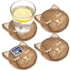 Orion, Mango, podstawki pod kubek, drewniane, 4 szt., 10-11 cm