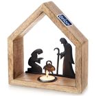 Orion, Mango, świecznik drewniany, szopka bożonarodzeniowa, 20-6-22 cm