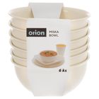 Orion, Sandy, miseczki plastikowe, kremowe, 13 cm, 500 ml, 6 szt.
