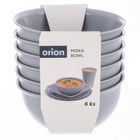 Orion, Sandy, miseczki plastikowe, szare, 13 cm, 500 ml, 6 szt.