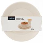 Orion, Sandy, talerze deserowe, plastikowe, kremowe, 20,5 cm, 6 szt.