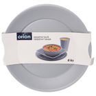 Orion, Sandy, talerze deserowe, plastikowe, szare, 20,5 cm, 6 szt.