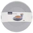 Orion, Sandy, talerze obiadowe, płytkie, plastikowe, szare, 23,5 cm, 6 szt.