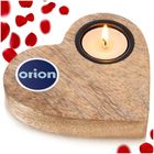 Orion, świecznik drewniany na tealight, mango, 13-12 cm