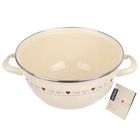 Orion, Tonca, miska emaliowana z uchwytami, kremowa, 33 cm, 5 l