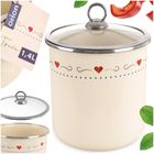 Orion, Tonca, pojemnik na żywność emaliowany z pokrywką szklaną, 1,4 l