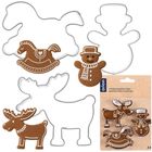 Orion, wykrawacze do ciastek, stalowe, bałwan, konik na biegunach, renifer, 3 szt.