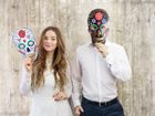 PartyDeco, Halloween dia de los muertos, maska papierowa na twarz, biała, rozmiar uniwersalny