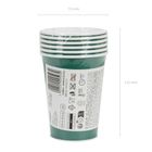PartyDeco, kubeczki papierowe, ciemny zielony, 250 ml, 6 szt.