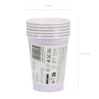 PartyDeco, kubeczki papierowe, lawenda, 250 ml, 6 szt.