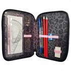 Paso, Myszka Minnie, piórnik rozkładany, potrójny, z wyposażeniem, szaro-różowy, Panterka