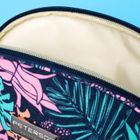 Peterson, kosmetyczka, 1-komorowa, granatowa z botanicznym wzorem